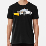 Remera Blanco Y Pick Up Truck Snow Plow Cartoon Algodon Prem