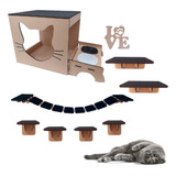 Kit Playground Gatos Comedouro Suspenso 9 Peças Resistente