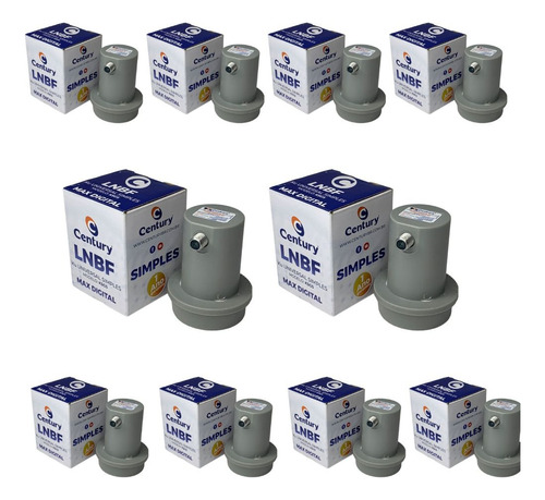 Kit 10 Lnbf Lnb Ku Simples Universal A Max Digital Century