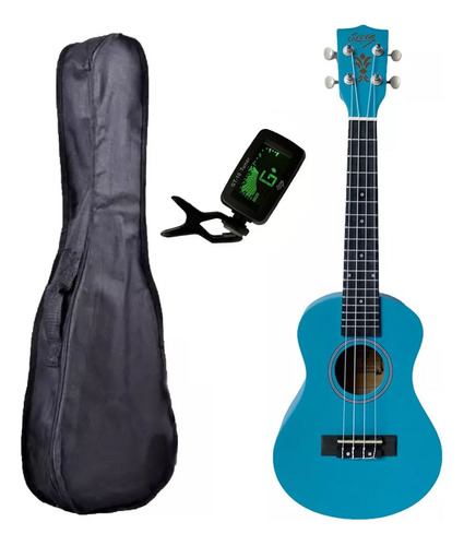 Ukulele Azul Claro Seven Concert  Suk-23 Lb C/ Capa Afinador