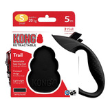 Guia Retrátil Kong Trail 5m Preto Pequeno - Cães Ate 20kg