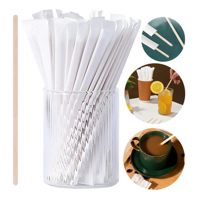 Agitador De Madera 18 Cm Biodegradables Para Café. 200 Pz Madera