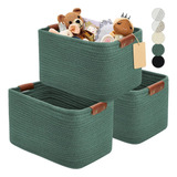 Storage Baskets For Shelves, Cotton Rope Woven Basket With H