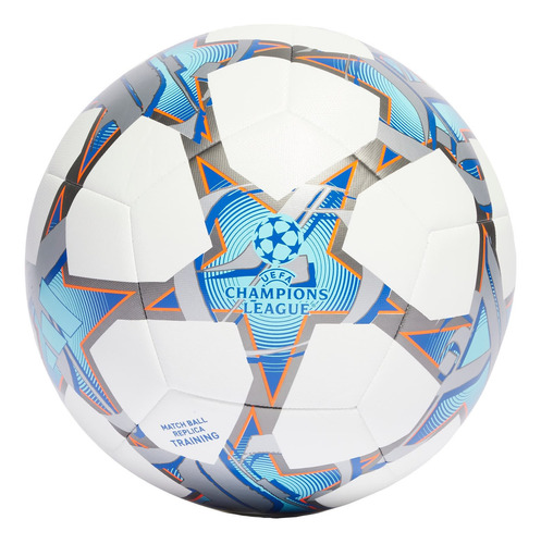 Bola Treino Ucl 23/24 Group Stage adidas Cor White / Silver Metallic / Bright Cyan / Shock Purple