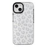 Blanco Leopard Gris Claro Funda De Teléfono Suave Para Teléf