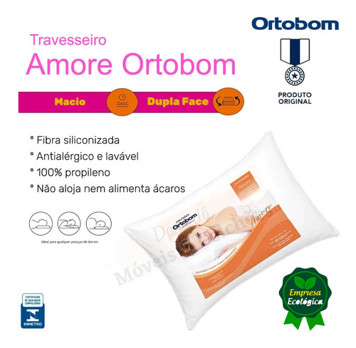 Travesseiro Fibra Siliconada Ortobom Amore Kit Envioimediato