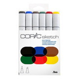 Marcador Copic Sketch Estojo 6 Bold Primaries