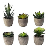 6 Macetas Pequeñas Plantas Suculentas Artificiales Mini Mace