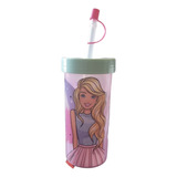 Vaso Con Bombilla Barbie 400 Ml