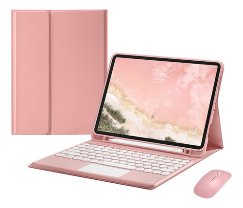 Funda Con Teclado Táctil Y Mouse Para iPad 10.2''9th 8th 7th