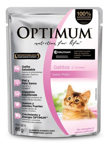 Optimum Gatito Caja Pouch X 12 U X 85 G C/u.