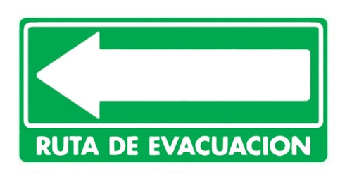 Señalamiento De Ruta De Evacuacion Izquierda Mate Oficina