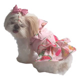 Fantasia Pet Carnaval Cachorro Vestido Frutinha Shitzu Spitz