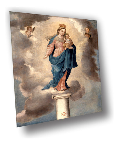 Lienzo Tela Canvas Arte Sacro Virgen Del Pilar Jose Campeche