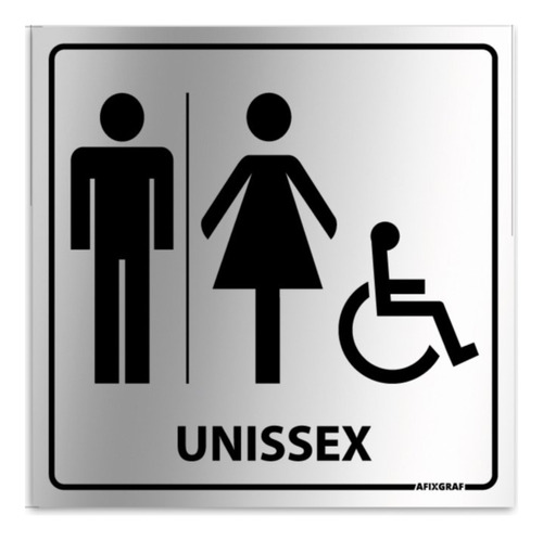 Placa Alumínio - Banheiro Cadeirante Unissex