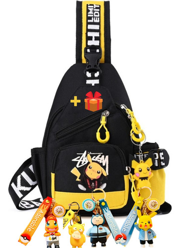 Bolso Mochila De Hombro Cruzada Pikachu Crossbody Pokémon Pk