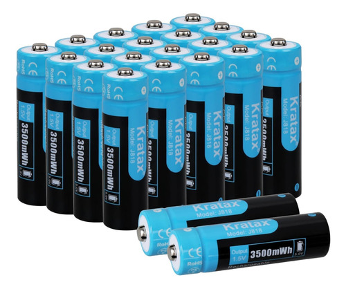 Baterías Recargables Aa De 3500 Mwh De Alta Capacidad, Doble