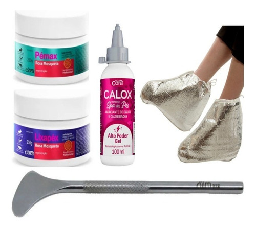 Kit Spa Dos Pés Calox Gel Lixapéx + Pémax + Espátula + Bota 