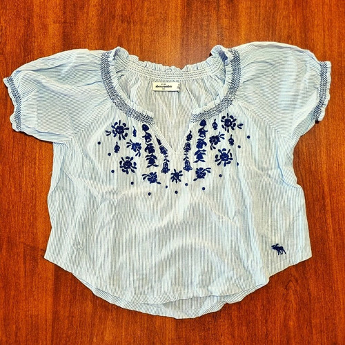 Blusa Camisa Remera Abercrombie Bordada Talle L Niña 10/12