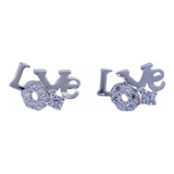 Nuevos Aros De Plata 925 Rodinada  Love C/cubic  Enamorados 