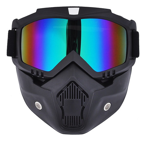 Kit Para Capacete Aberto Moto Óculos Máscara Protetor Preto