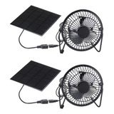 2 Ventiladores Portátiles Alimentados Por Panel Solar, 5 W,