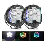 Par Faros Redondos Led Superpotente, 50 W, Diseño Rgb, 5 Pul