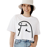 Playera Crop Top Deformito Flork Meme Juvenil Ultra Suave 