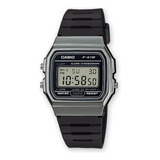 Reloj De Pulsera Casio F-91wm-1bcf, Con Correa De Correa De Resina Color, Bisel Color Gris