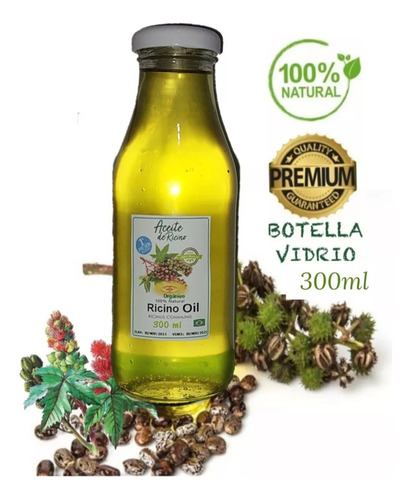 Aceite De Ricino 100% Puro Y 100%organico Bot Vidrio