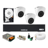 Kit 3 Cam Intelbras Vhd 1220d Mic C/ Audio, Dvr 4ch + Hd