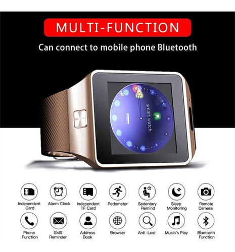 2pcs Con Tarjeta Sim/cámara Para Android/ios Smartwatch Dz09