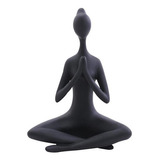 Estatua Mulher Posição Yoga Enfeite Decorativo Para Sala Cor Preto