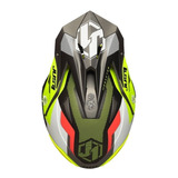 Casco Motocross Just 1 J39 Reactor Fluoyellow-red-titan Mate Color Verde Limón Tamaño Del Casco L