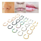 Piercing Falso (20 Piezas) Nariz, Septum, Labio, Oreja