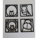 Cuadro Calado Animales X 4 Fibroplus 30cm X 30cm