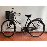 Bicicleta Antigua Inglesa Color Negro Con Canasto 