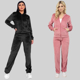 Kit Com 2 Conjuntos Agasalho De Frio Feminino Plush