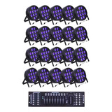 Kit 20 Canhao Refletor 12 Leds 18w Rgbw Uv + Mesa Dmx