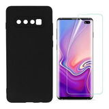 Capa Case Capinha + Película Hidrogel Hd P/ Galaxy S10+ Plus