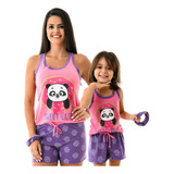Kit 2 Pijamas Conjunto Mãe E Filha Baby Doll Nadador +brinde