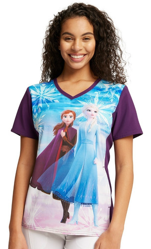 Top Cherokee Disney Estampado Uniforme Clínico Frozen