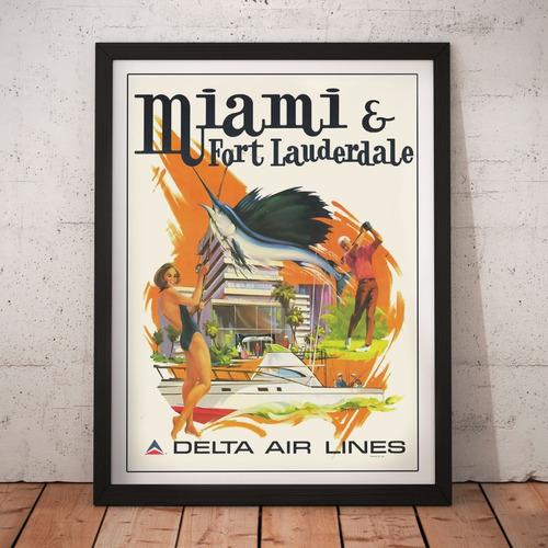 Cuadro Ciudades - Miami Usa Turismo Vintage