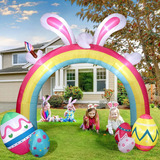 Arco Inflable Conejo Pascua Easter Huevo Decorar Jardin Fies