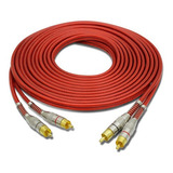 Cabo Rca Prime 5mm 5m Plug Metal Blindado Vermelho Svart