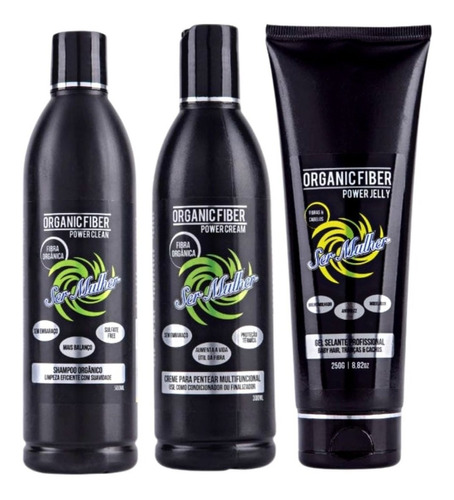 Kit Shampoo Orgânico Creme E Gel Selante Ser Mulher