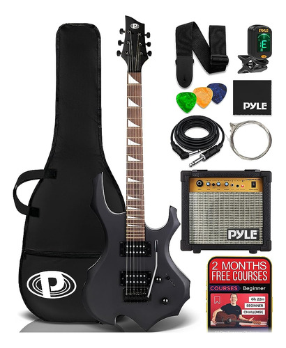 Pyle Heavy Metal Electric Guitar Axe W / Kit De Amplificador