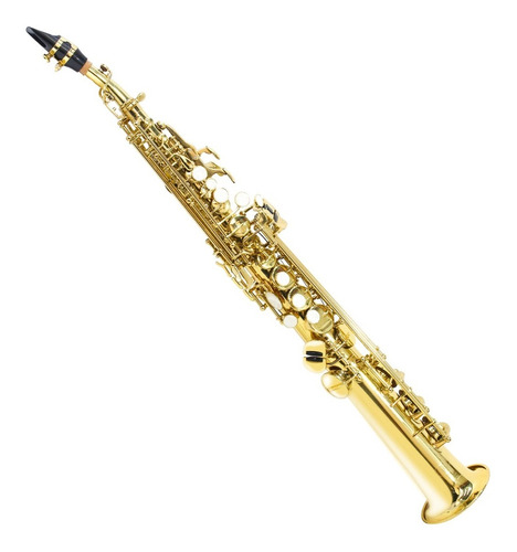 Saxofone Soprano Reto Bb Sib Bemol Laqueado Com Case