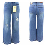 Jeans Mujer Elásticado Tiro Alto Push Up - Ancho 36 A 46