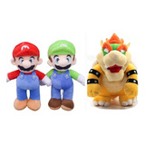 Peluche Bowser Koopa + Mario Bros Y Luigi Bros De 25cm